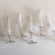 Set of 6 assorted champagne flutes late 19th century cut with cut-offs