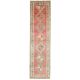 Vintage Turkish Hand-Knotted Wool Cotton Pink Runner Rug 92x364