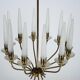 Rare Angelo Lelii for Arredoluce, 12-Lights Chandelier, Italy 1953