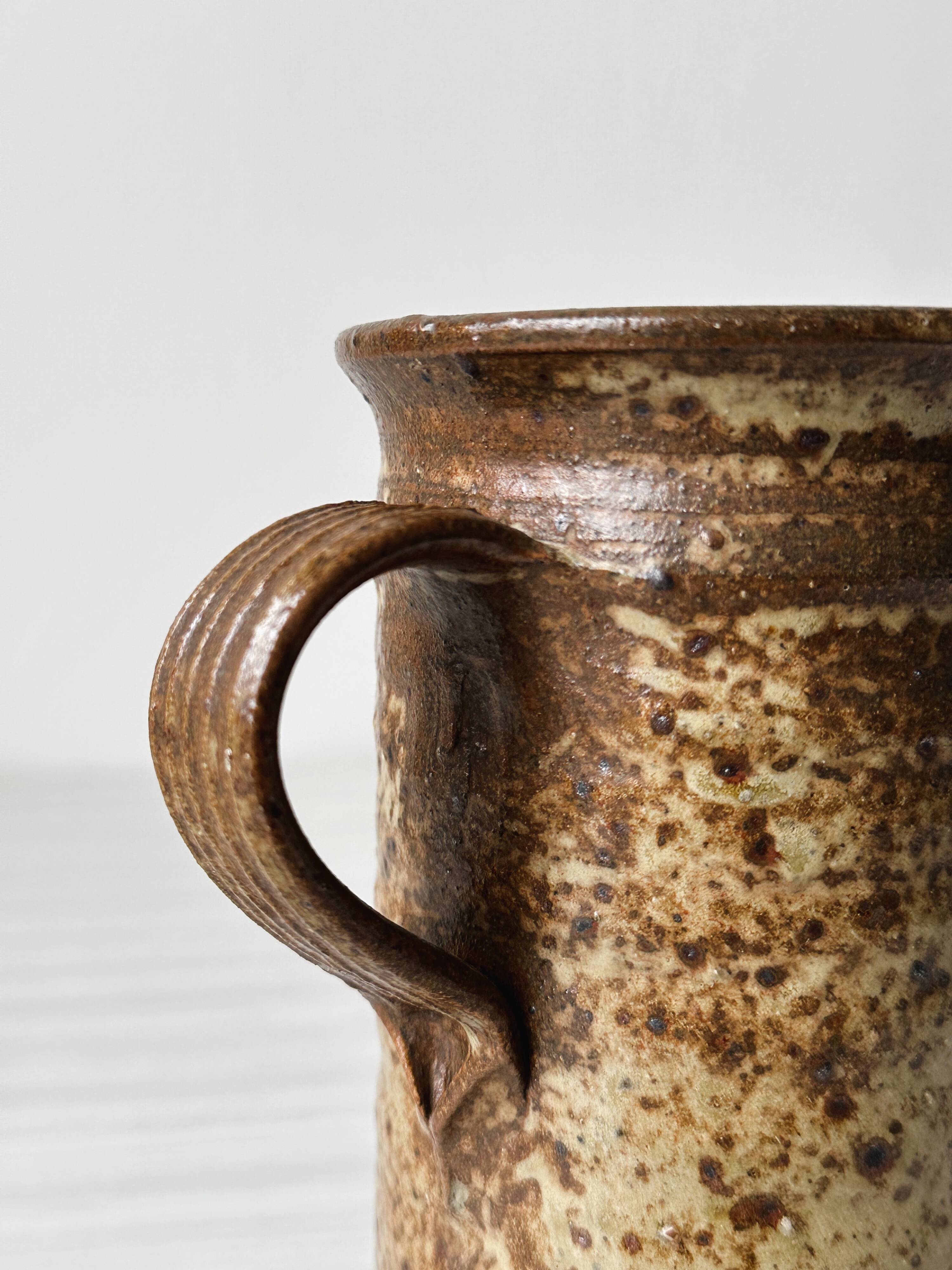 Pyrite ceramic stoneware pitcher signed Truchon Oletta Corse