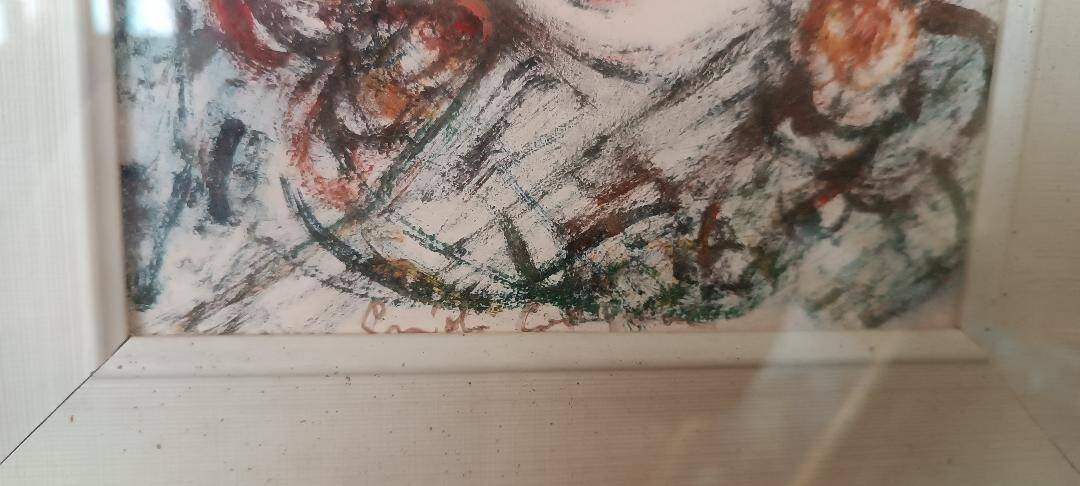 Peinture sur papier aquarelle visage, GUIDO CODOGNONE (1901-1968)