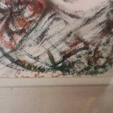 Peinture sur papier aquarelle visage, GUIDO CODOGNONE (1901-1968)