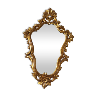 Miroir vintage doré baroque rocaille