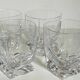 Five vintage crystal whiskey glasses