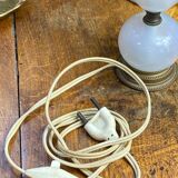 Glass and brass lamp