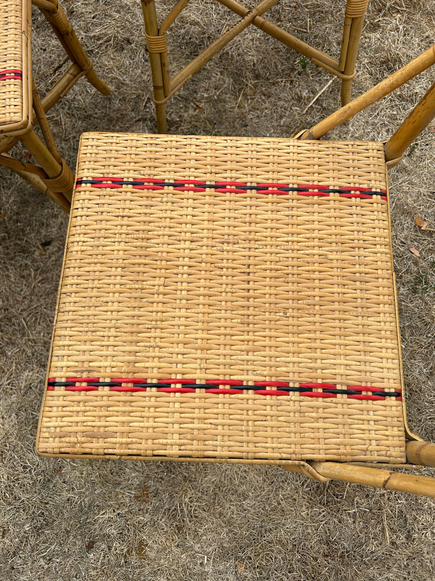 Set de 3 chaises en rotin vintage