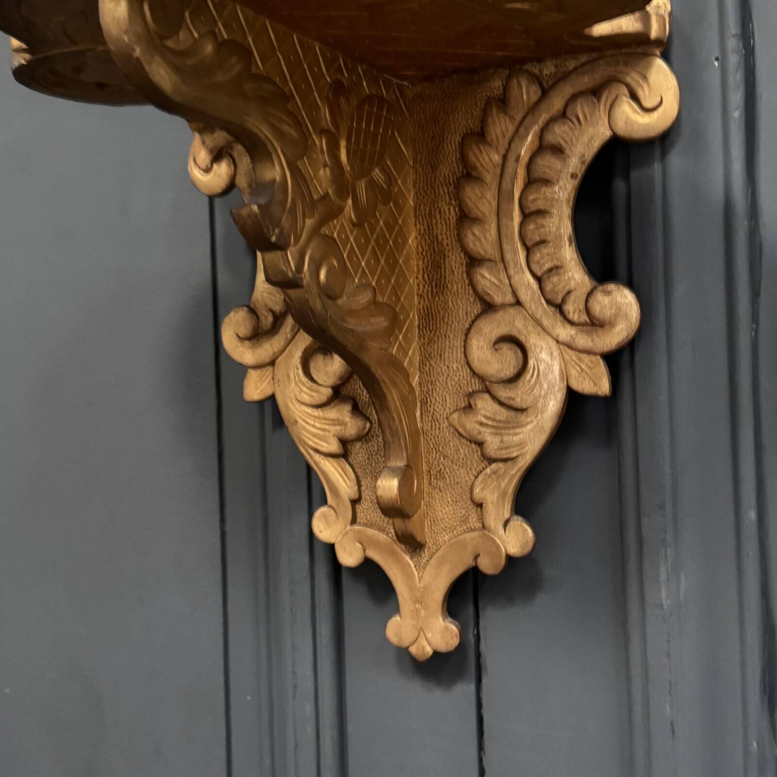 19th century carved gilded wood ottoman shelf