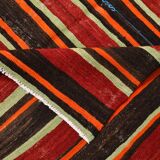 6x9 Red Brown Mid Century Modern Vintage Rug, 191x274Cm