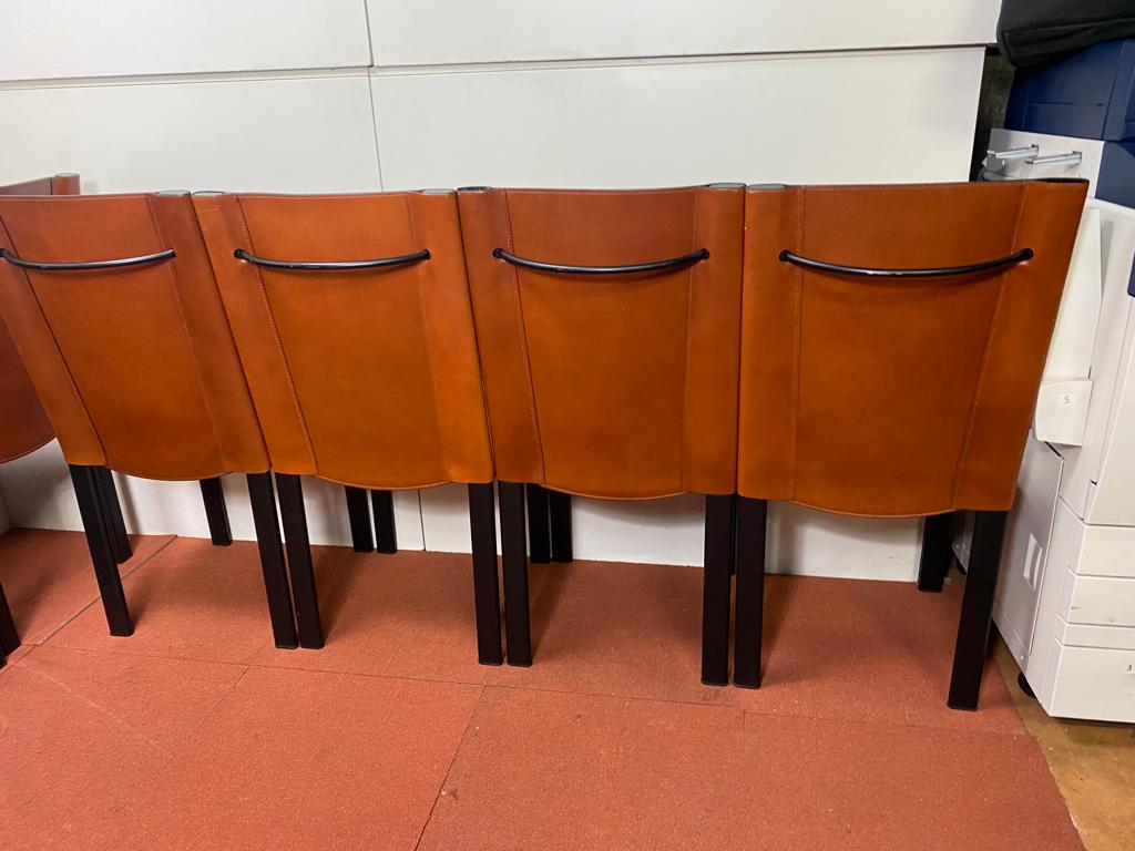 Chair Coral Mattéo Grassi in brown leather