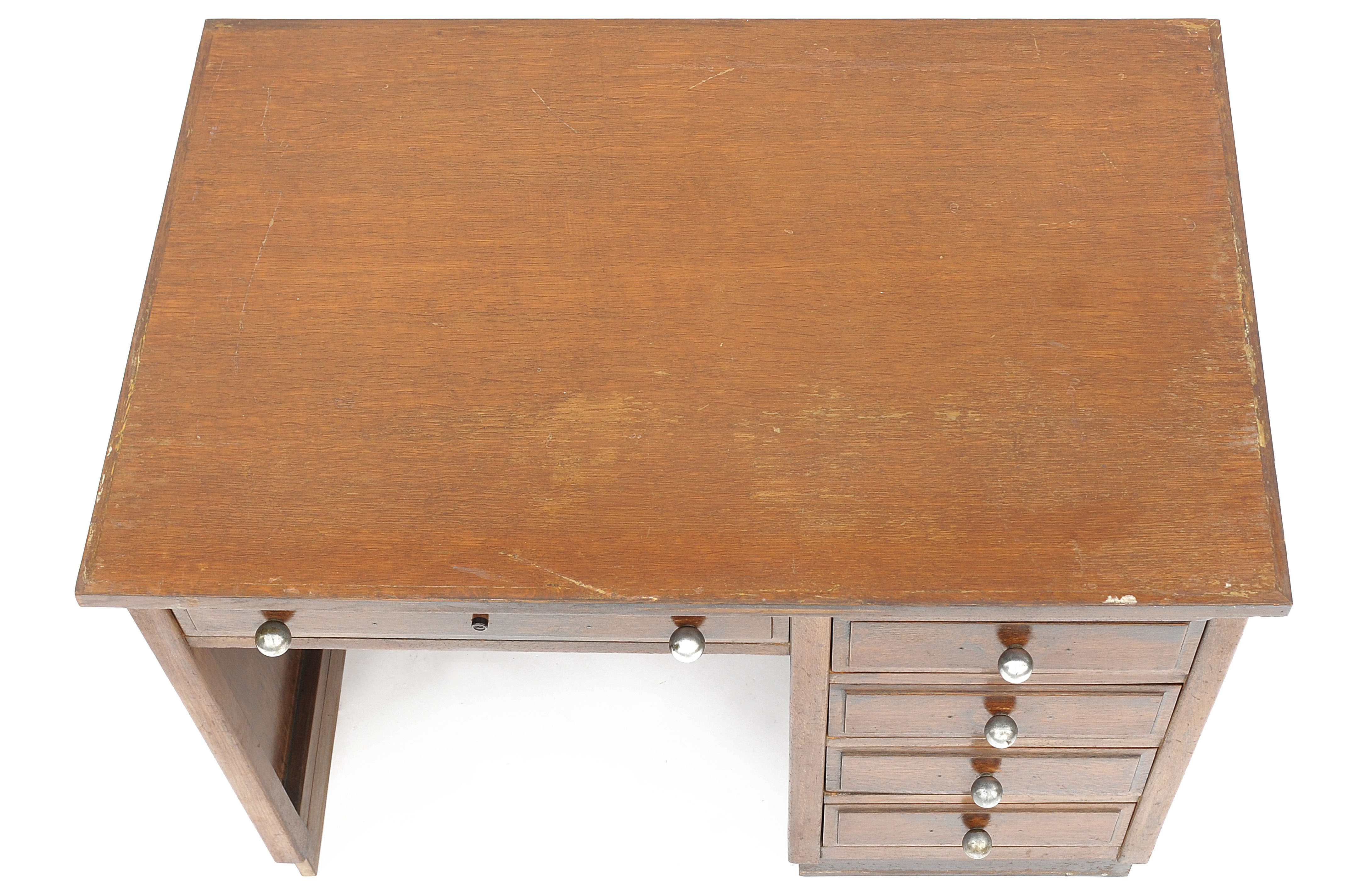 Flat desk in varnished wood