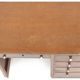 Flat desk in varnished wood