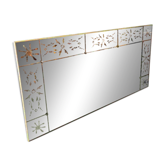 Antique Venetian brasserie mirror in eglomisé glass