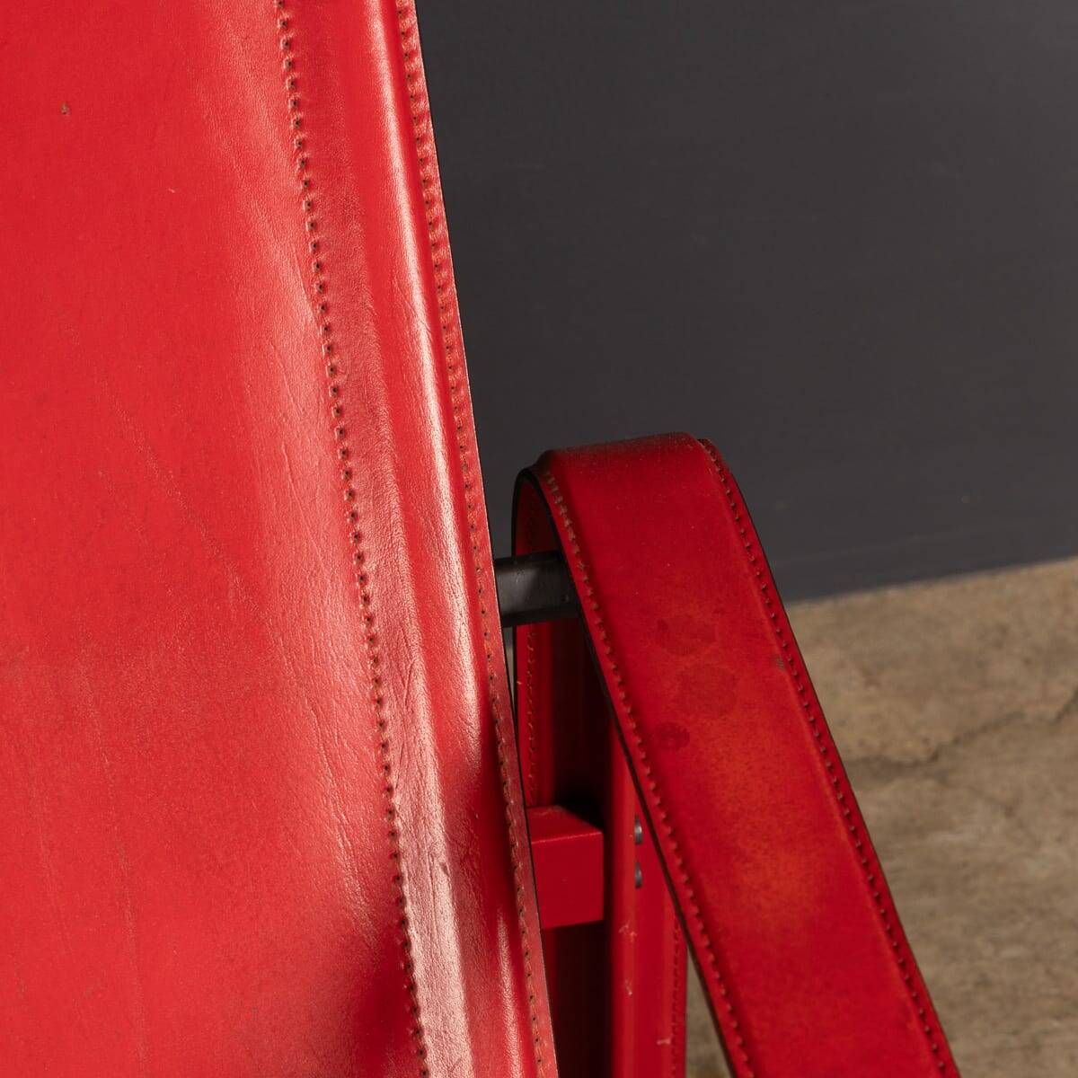 20thC Italian Red Leather Chair By Toussaint & Angeloni For Matteo Grassi
