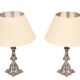 Stunning set of Rococo Silver Plated table lamps 1920s