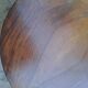 1970s solid wood round coffee table with double top