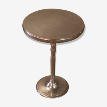 Pedestal table in chromed metal 1980