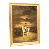Peinture à l'huile sur toile représentant Napoléon