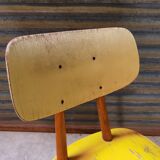 Chair ton bois jaune 1960