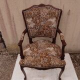 Convertible armchair with seat and back in tapestry