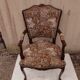 Convertible armchair with seat and back in tapestry