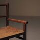 Wicker armchair in solid wood, handcrafted, France, around 1950.