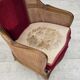 1950s, Danish armchair, furniture velour, ash wood,, mesh.