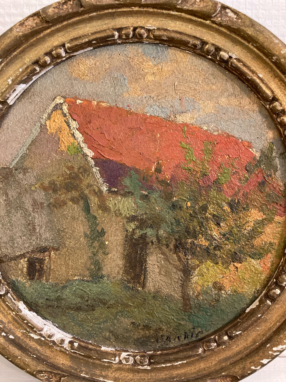 Oil on wood country house