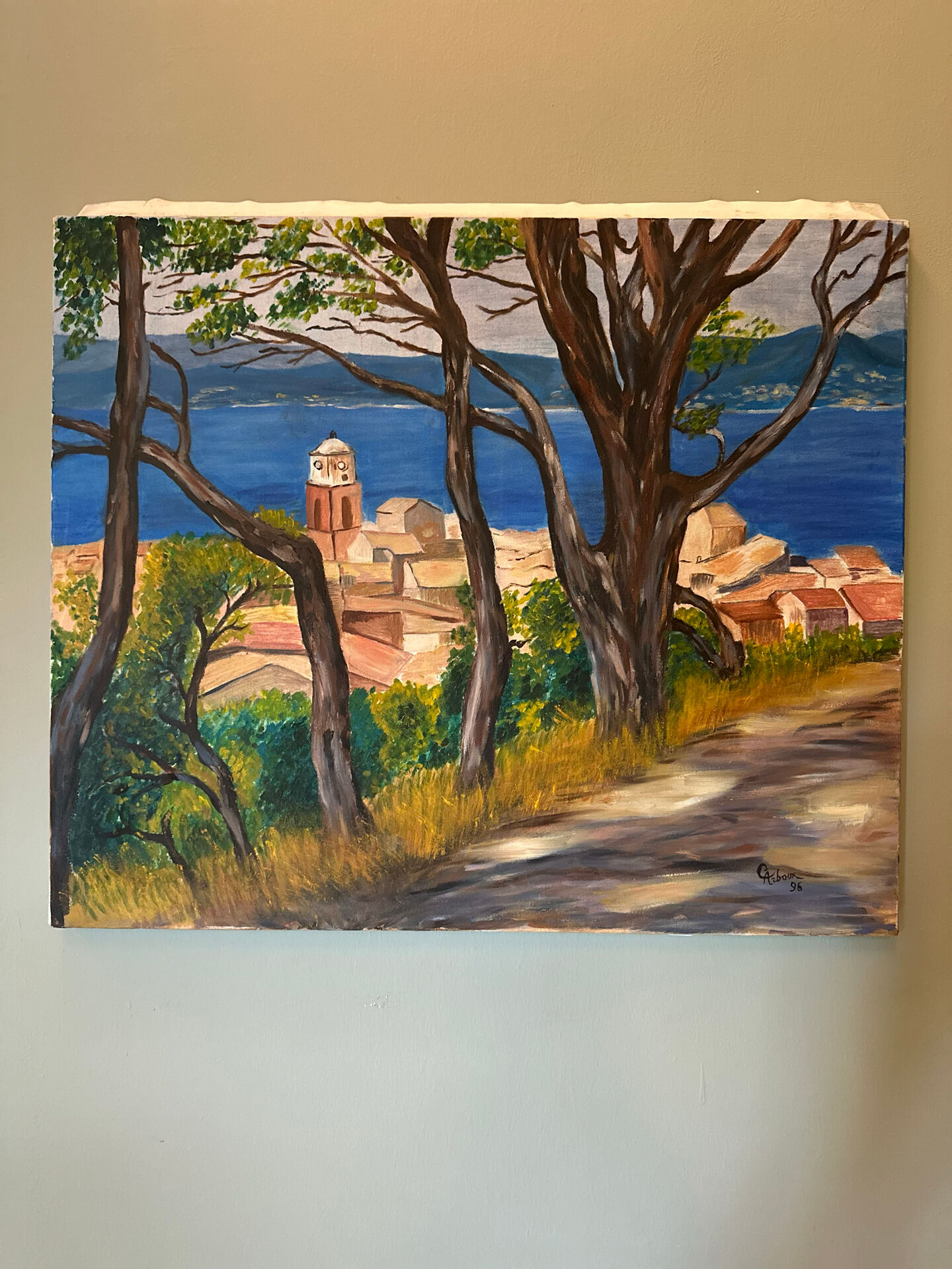 Peinture huile sur toile < saint tropez >