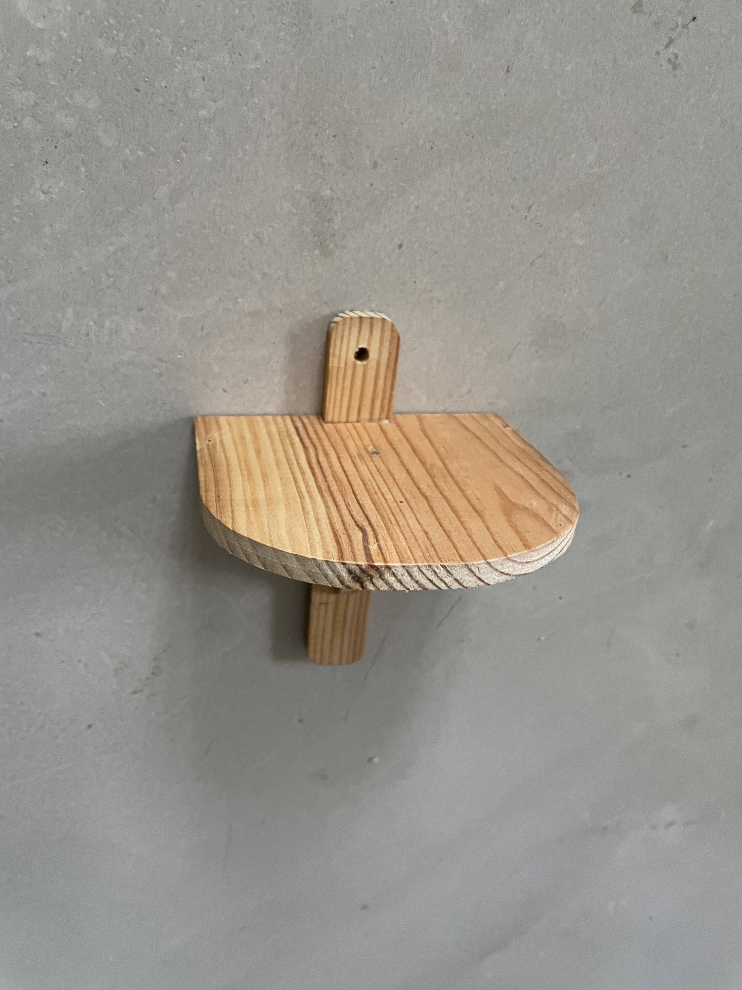Small wall-mounted wooden shelf