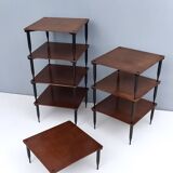 Square Walnut Coffee Table Model "T8" by Vico Magistretti for Azucena, Italy
