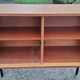 Buffet of the 60s in blond oak metal feet with square section