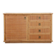 Vintage wicker, bamboo and brass chest of drawers by Dal Vera, 1970.