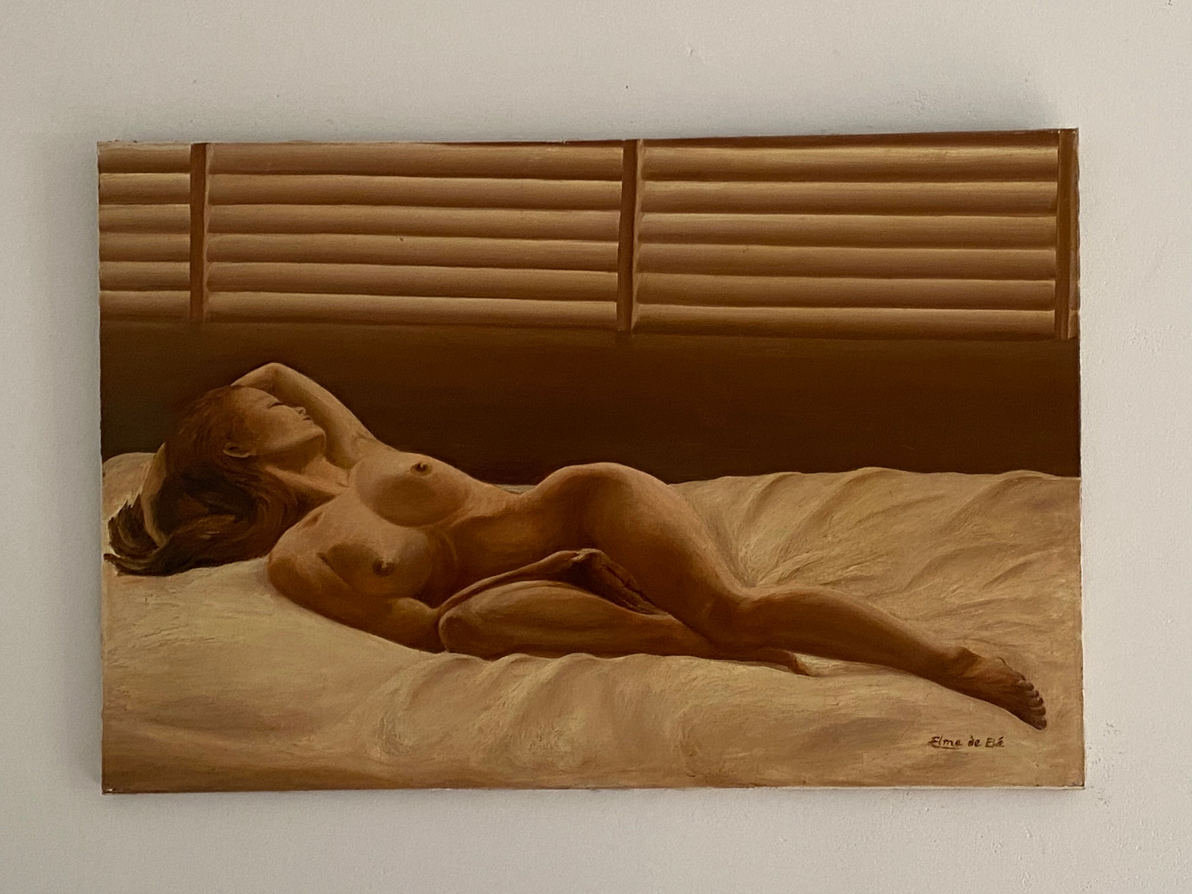 Oil on canvas, 1970, "Reclining Woman."  80x54