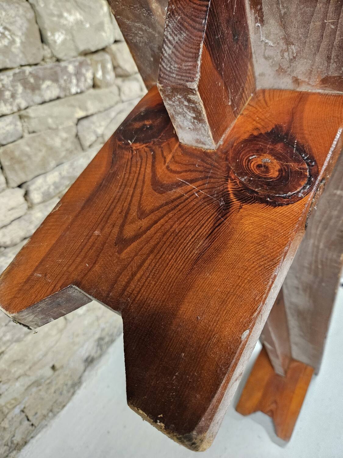 solid pine bench nursery school 1970 vintage