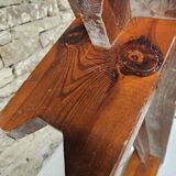 solid pine bench nursery school 1970 vintage