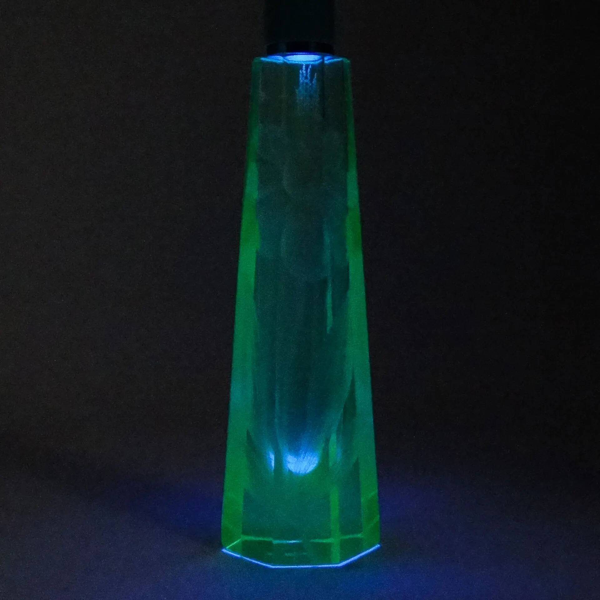 Art Nouveau vase, uranium crystal, Moser, Czechia, early 20th century