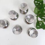 Set of 6 stainless steel bowls by Letang-Remy, vintage French, 1970s