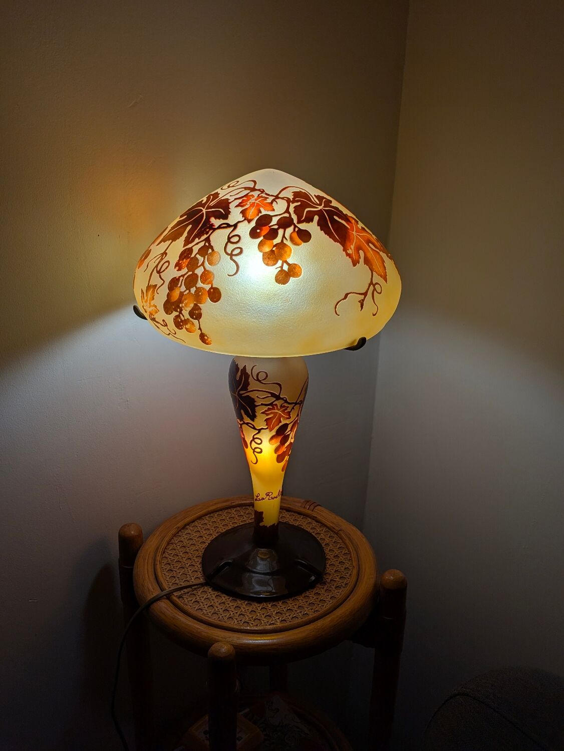 Lampe La Rochère style Art Nouveau Pâte de Verre