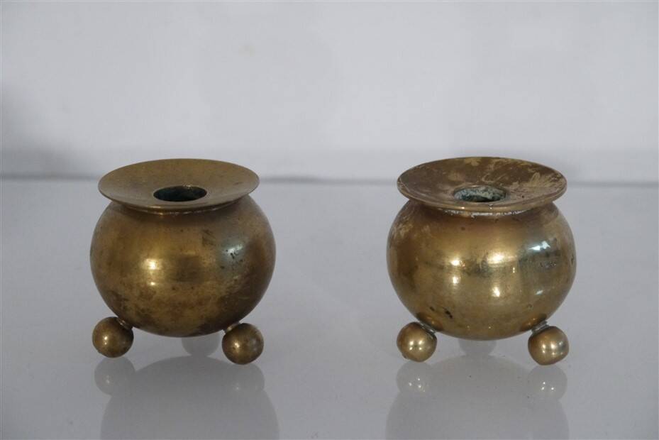 Pair of Scandinavian brass candlesticks 1960