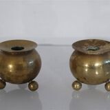 Pair of Scandinavian brass candlesticks 1960