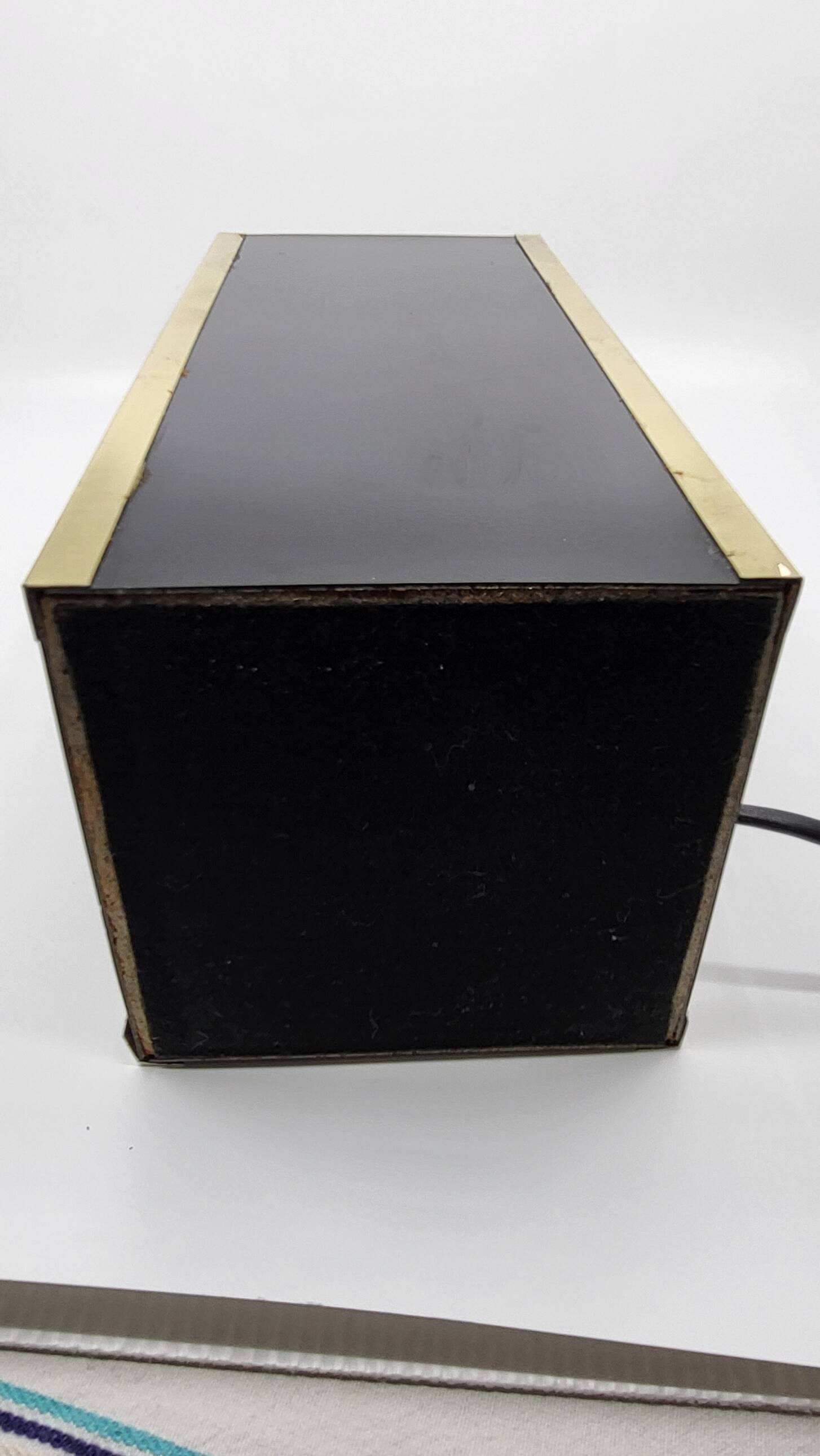 Executive table lamp, black and gold, Italian design 1970