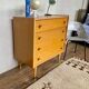 Vintage modernist light chene dresser has 4 drawers anne 1960