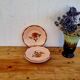 Set of 4 pink plates Digoin Sarreguemines