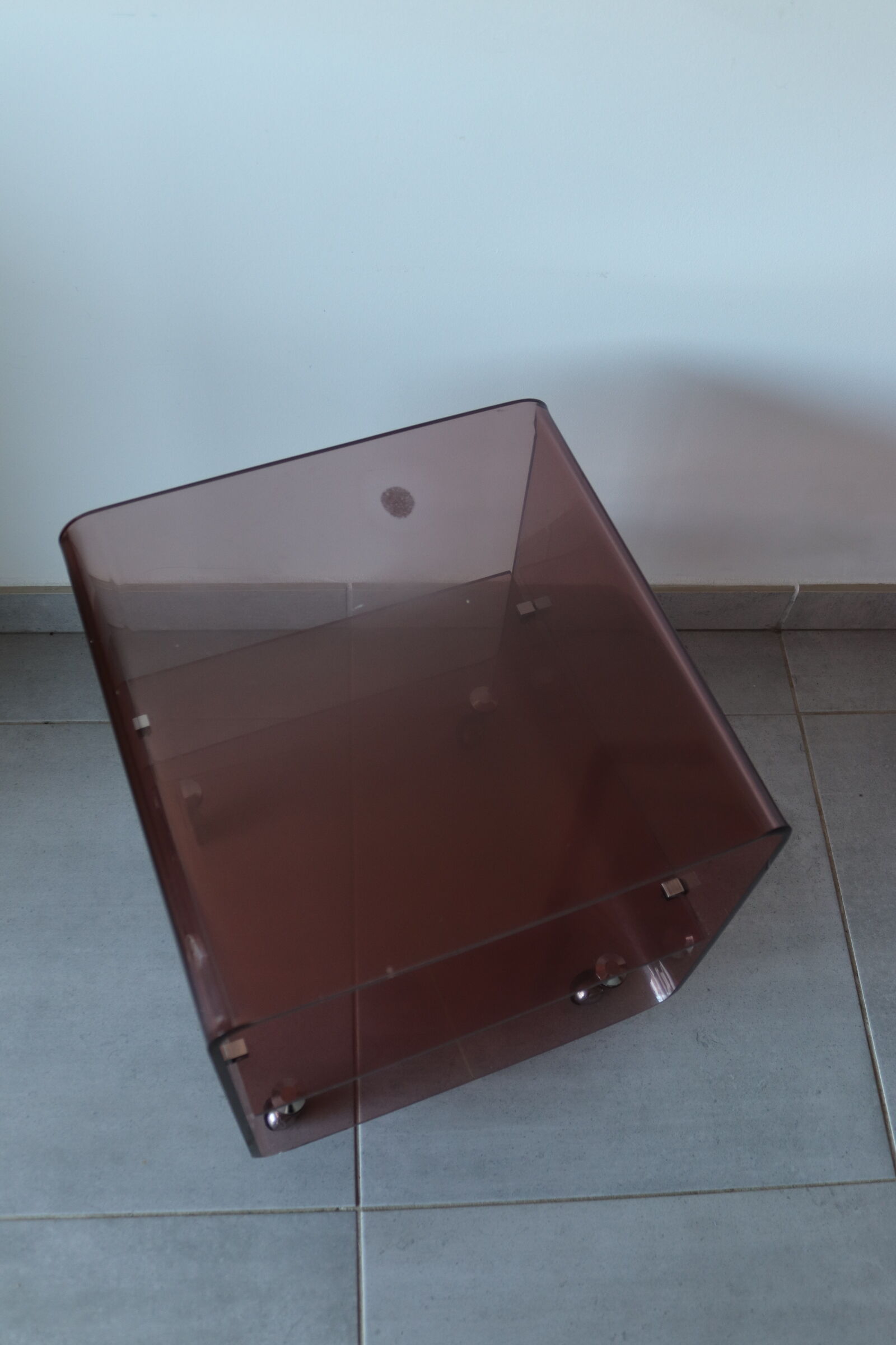 Vintage plexiglass bedside table