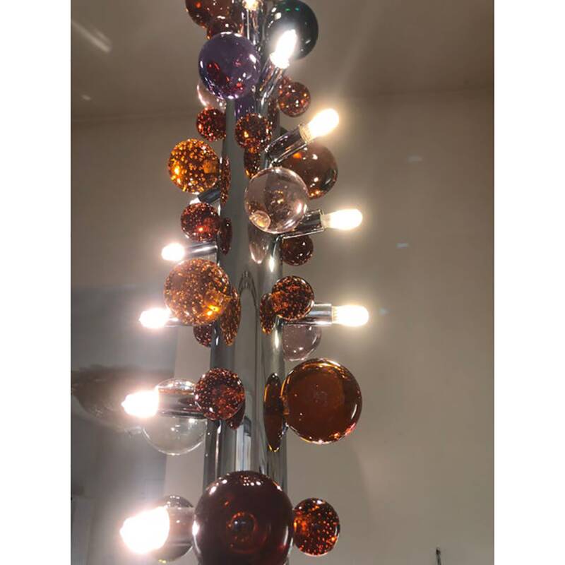 Contemporary Multicolor “Cactus” Murano Glass Sputnik Chandelier