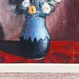 Oil on panel, bouquet of flowers, signed