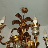 Large Holywood Regency chandelier with 6 light arms from the 60s/70s