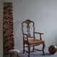 Vintage Sculptural Armchair in Oak and Leather, Danish Modern, 1940s