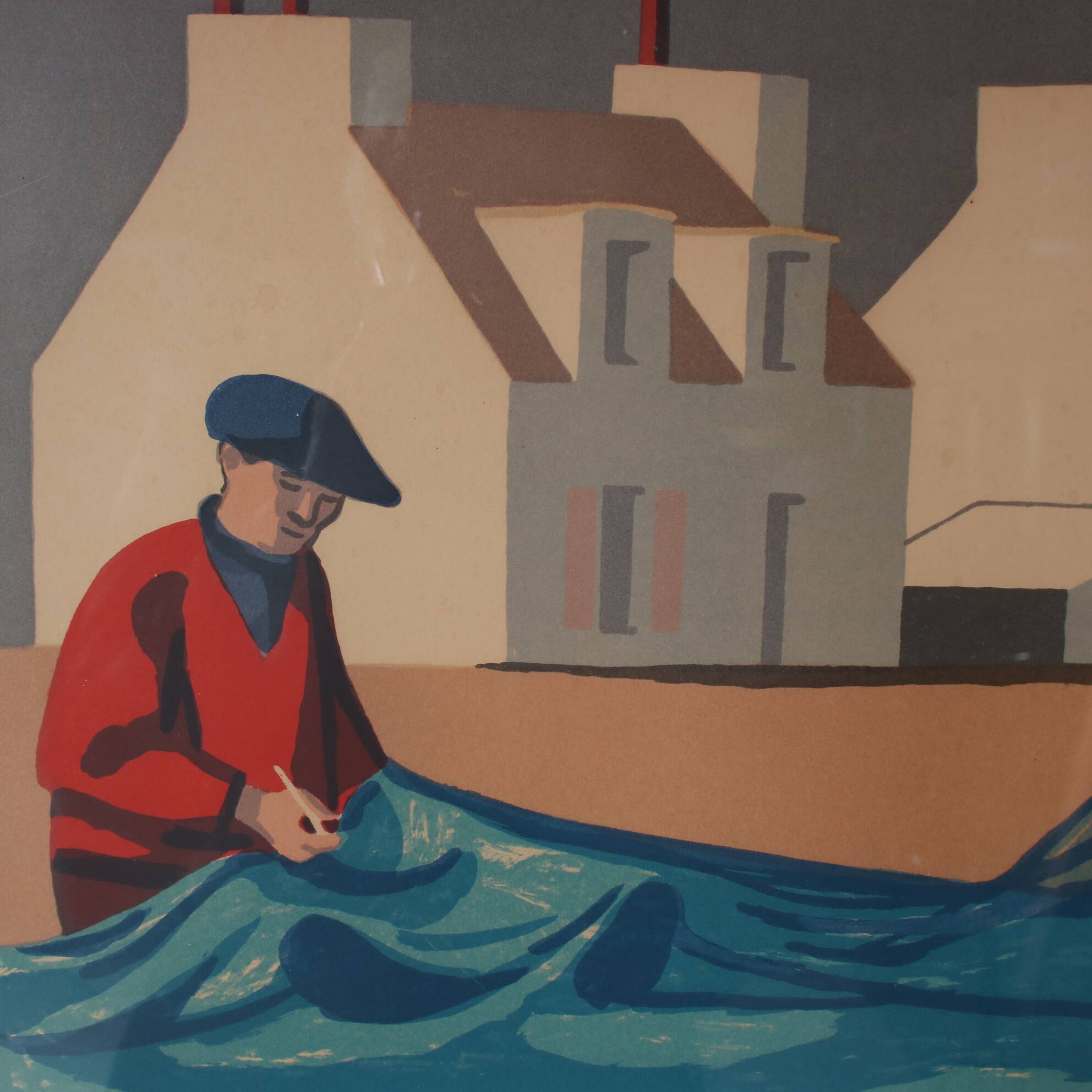 1950s Framed lithograph by Lars Norrman, Sweden