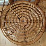 Vintage gold rattan armchair